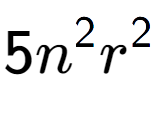 A LaTex expression showing 5{n} to the power of 2 {r} to the power of 2