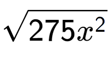 A LaTex expression showing square root of 275{x to the power of 2 }