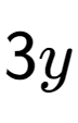 A LaTex expression showing 3y