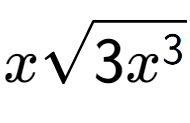 A LaTex expression showing xsquare root of 3{x to the power of 3 }