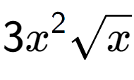 A LaTex expression showing 3{x} to the power of 2 square root of x