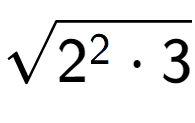 A LaTex expression showing square root of 2 to the power of 2 times 3