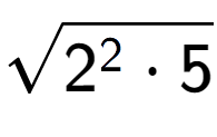 A LaTex expression showing square root of 2 to the power of 2 times 5