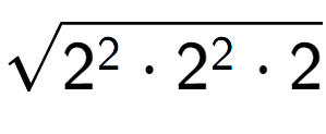 A LaTex expression showing square root of 2 to the power of 2 times 2 to the power of 2 times 2