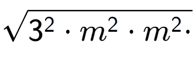 A LaTex expression showing square root of 3 to the power of 2 times m to the power of 2 times m to the power of 2 times