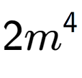 A LaTex expression showing 2{m} to the power of 4