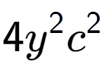 A LaTex expression showing 4{y} to the power of 2 {c} to the power of 2