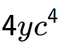 A LaTex expression showing 4y{c} to the power of 4