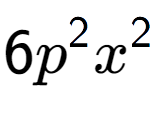 A LaTex expression showing 6{p} to the power of 2 {x} to the power of 2