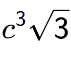 A LaTex expression showing {c} to the power of 3 square root of 3