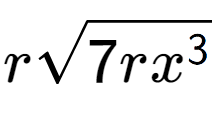 A LaTex expression showing rsquare root of 7r{x to the power of 3 }