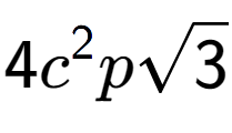 A LaTex expression showing 4{c} to the power of 2 psquare root of 3