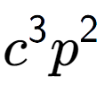 A LaTex expression showing {c} to the power of 3 {p} to the power of 2