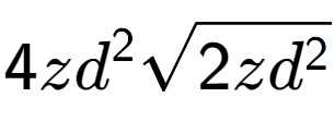 A LaTex expression showing 4z{d} to the power of 2 square root of 2z{d to the power of 2 }