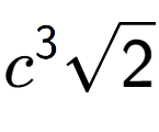 A LaTex expression showing {c} to the power of 3 square root of 2