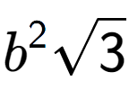 A LaTex expression showing {b} to the power of 2 square root of 3