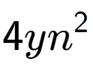 A LaTex expression showing 4y{n} to the power of 2