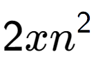 A LaTex expression showing 2x{n} to the power of 2