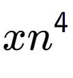 A LaTex expression showing x{n} to the power of 4