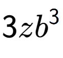 A LaTex expression showing 3z{b} to the power of 3