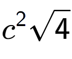 A LaTex expression showing {c} to the power of 2 square root of 4