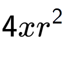 A LaTex expression showing 4x{r} to the power of 2