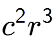 A LaTex expression showing {c} to the power of 2 {r} to the power of 3