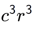 A LaTex expression showing {c} to the power of 3 {r} to the power of 3