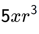 A LaTex expression showing 5x{r} to the power of 3