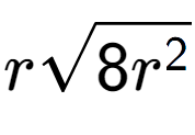 A LaTex expression showing rsquare root of 8{r to the power of 2 }