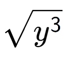 A LaTex expression showing square root of {y to the power of 3 }