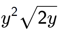 A LaTex expression showing {y} to the power of 2 square root of 2y