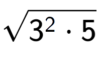 A LaTex expression showing square root of 3 to the power of 2 times 5