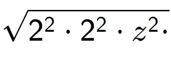 A LaTex expression showing square root of 2 to the power of 2 times 2 to the power of 2 times z to the power of 2 times