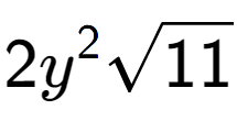 A LaTex expression showing 2{y} to the power of 2 square root of 11