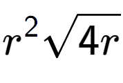 A LaTex expression showing {r} to the power of 2 square root of 4r