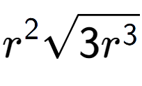 A LaTex expression showing {r} to the power of 2 square root of 3{r to the power of 3 }