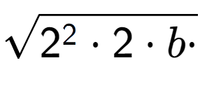 A LaTex expression showing square root of 2 to the power of 2 times 2 times b times