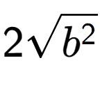 A LaTex expression showing 2square root of {b to the power of 2 }