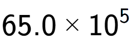 A LaTex expression showing 65.0 multiplied by 10 to the power of 5