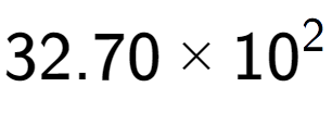 A LaTex expression showing 32.70 multiplied by 10 to the power of 2