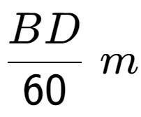 A LaTex expression showing BD over 60 \;m