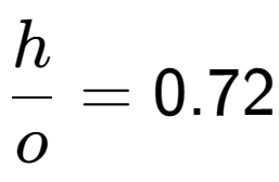 A LaTex expression showing h over o = 0.72