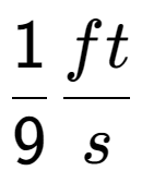 A LaTex expression showing 1 over 9 ft over s