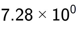 A LaTex expression showing 7.28 multiplied by 10 to the power of 0