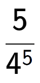 A LaTex expression showing 5 over 4 to the power of 5
