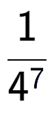 A LaTex expression showing 1 over 4 to the power of 7