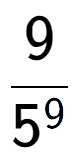 A LaTex expression showing 9 over 5 to the power of 9