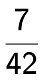 A LaTex expression showing 7 over 42