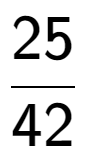 A LaTex expression showing 25 over 42